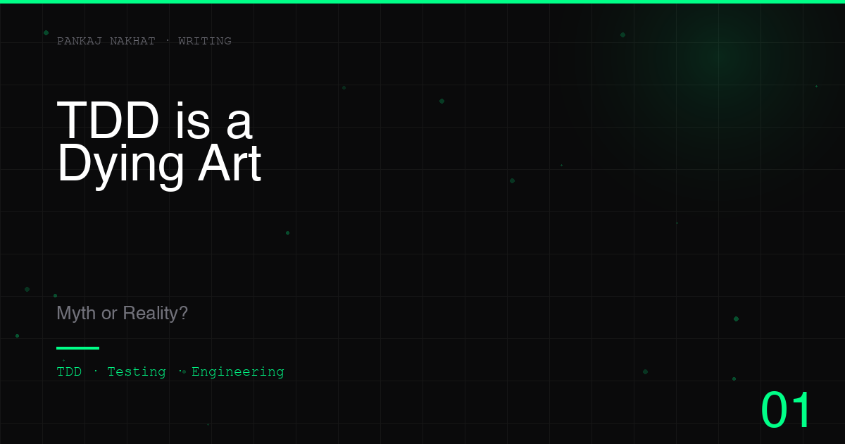 TDD is a Dying Art: Myth or Reality?