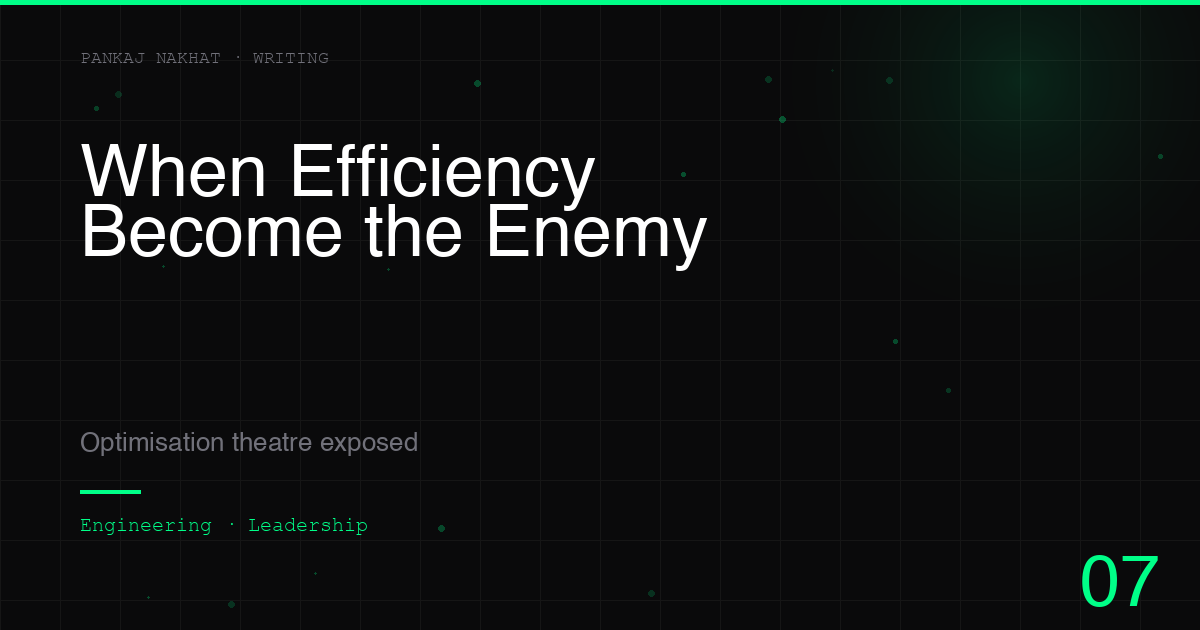 When Efficiency Becomes the Enemy